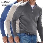 Pull décontracté à col cheminé à zip