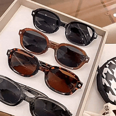 Lunettes de Soleil Pliantes Ovales UV400 – Style Vintage pour Femme + Chiffon OFFERT