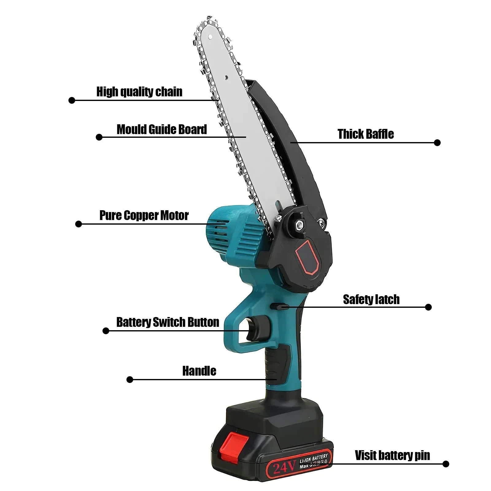 Rechargeable electric mini chainsaw - Free delivery