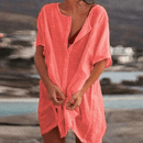 Robe chemise ample et longue - Lin et coton