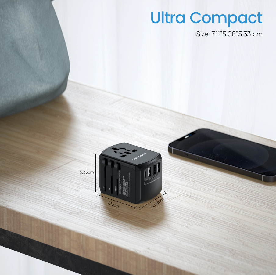 Adaptateur universel de voyage - EU, UK, USA & AU
