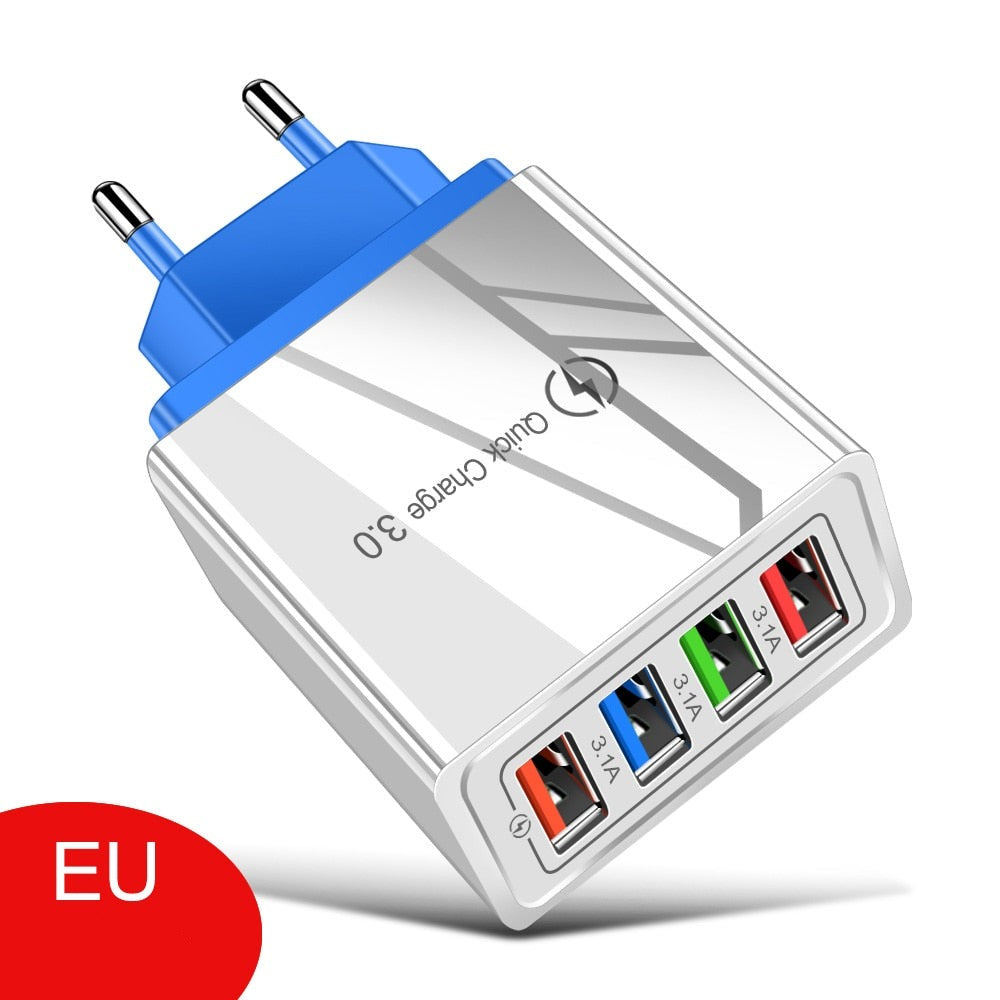 Cargador USB de 4 puertos - Velocidad +