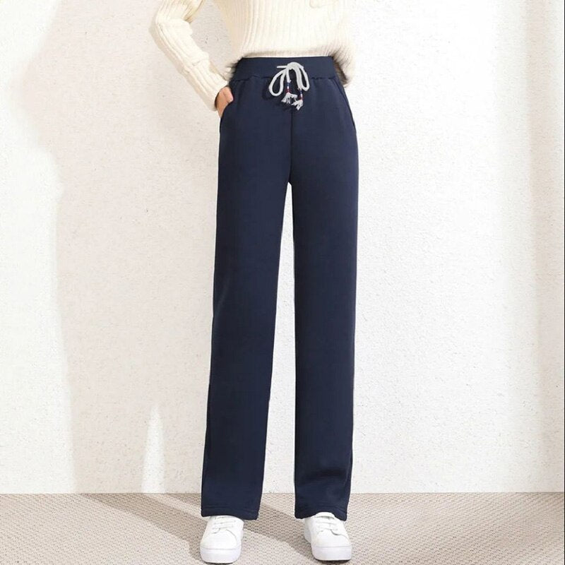 Pantalón holgado para mujer con forro polar