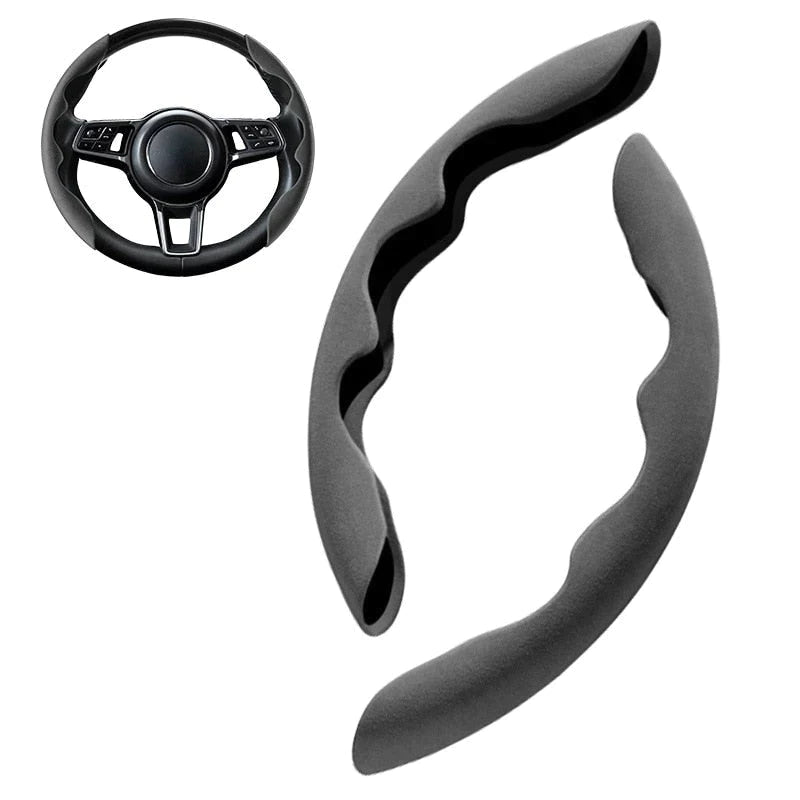 Non-slip car steering wheel cover