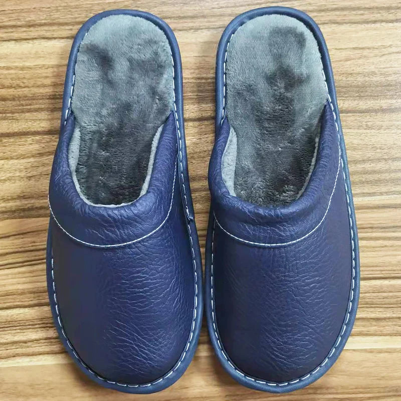 Pantuflas unisex y suaves de piel sintética - Interior de pelo suave