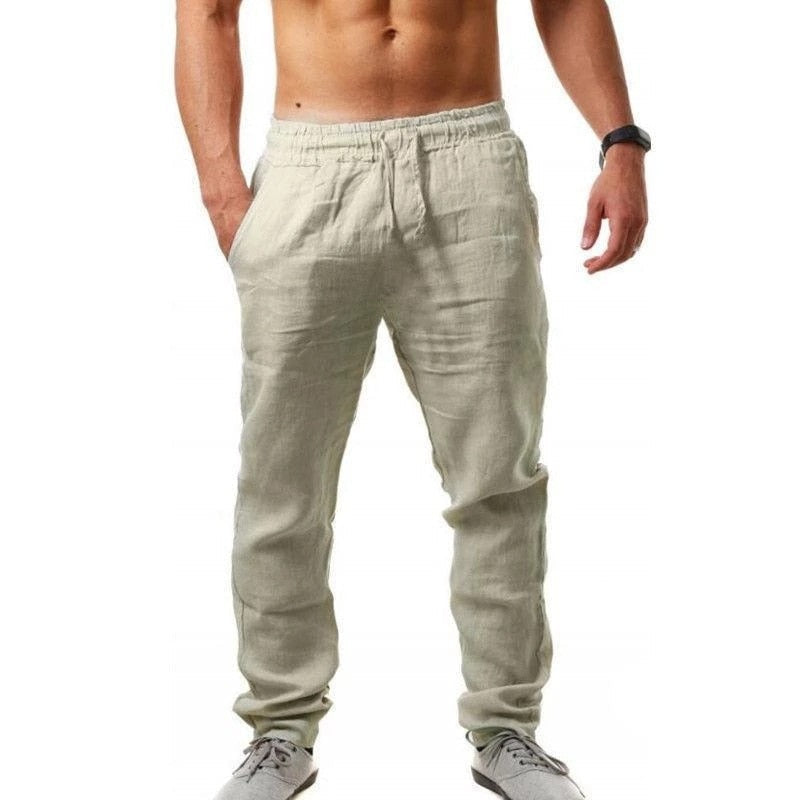 SEB - Pantalón de lino transpirable para hombre