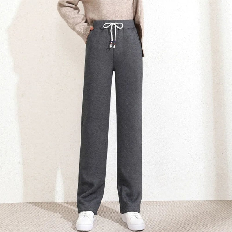 Pantalón holgado para mujer con forro polar