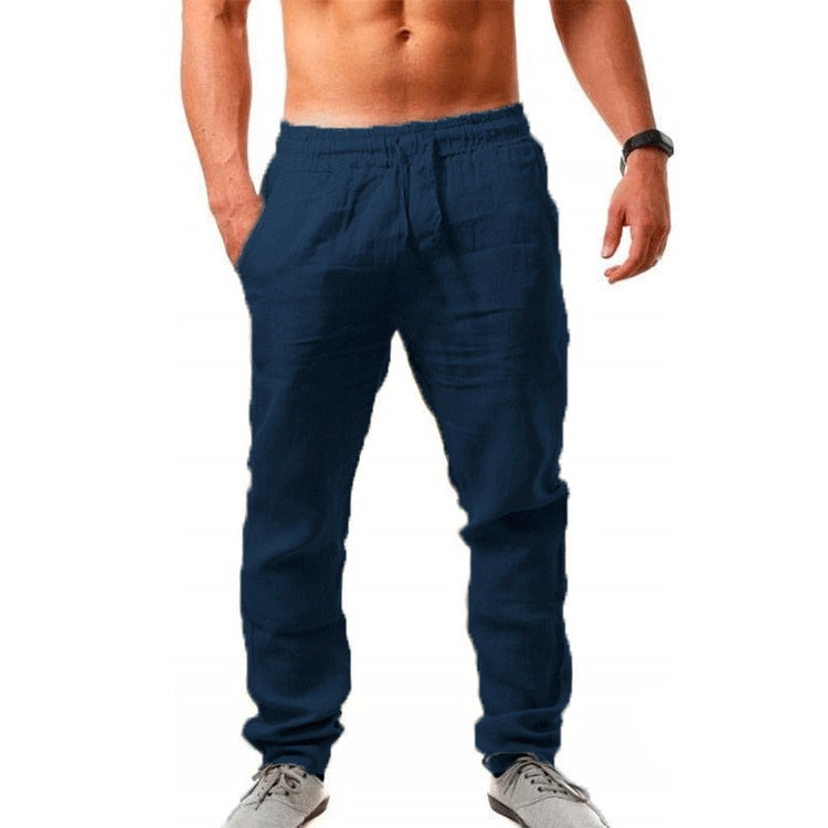 SEB - Pantalón de lino transpirable para hombre