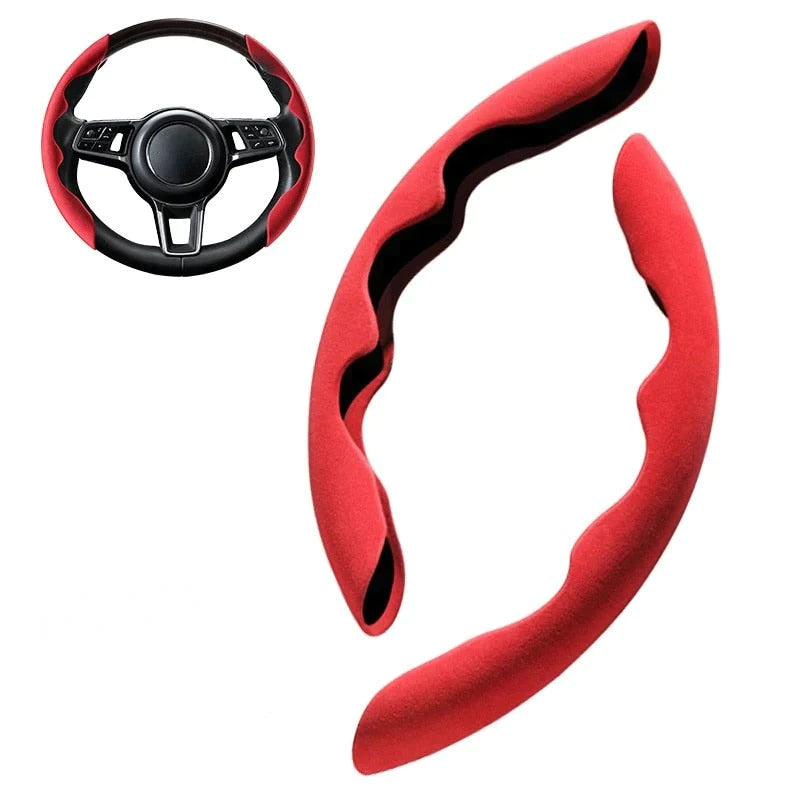 Non-slip car steering wheel cover