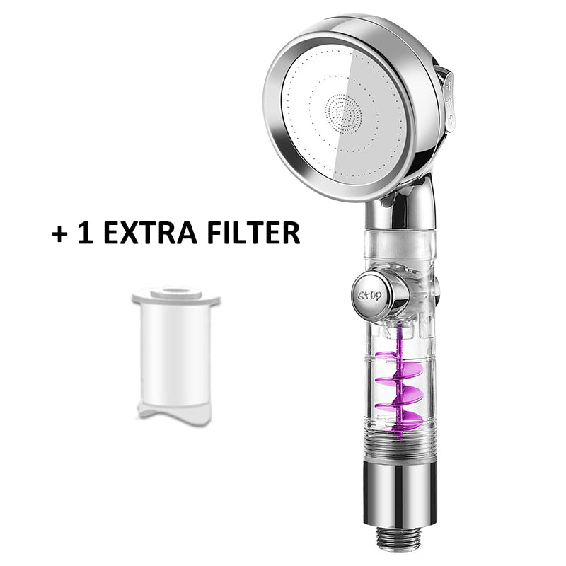 Cabezal de Ducha Filtrante Turbocompresor de 3 Modos
