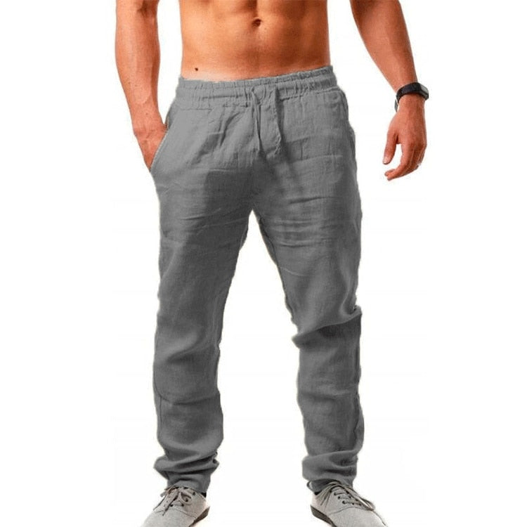 SEB - Pantalón de lino transpirable para hombre