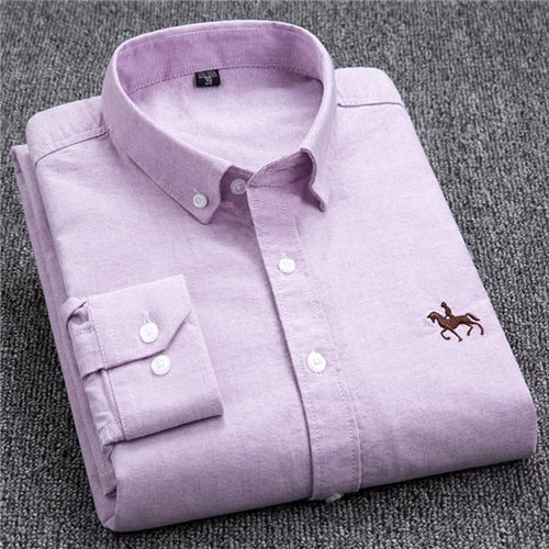 Camisa Oxford de algodón de manga larga