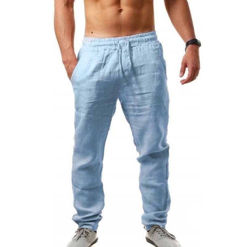 SEB - Pantalón de lino transpirable para hombre