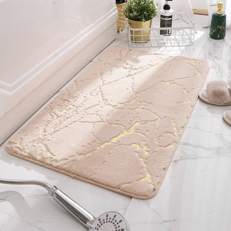 Alfombra de baño ultra absorbente efecto mármol