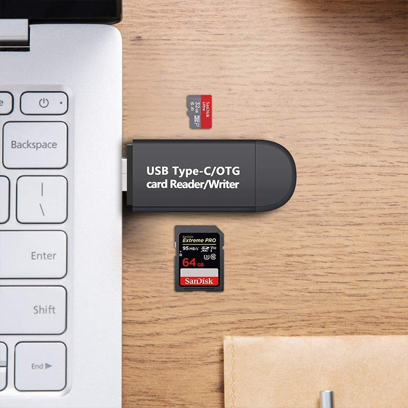 Lecteur de Carte 3 en 1 Micro USB - USB - Type C pour Android