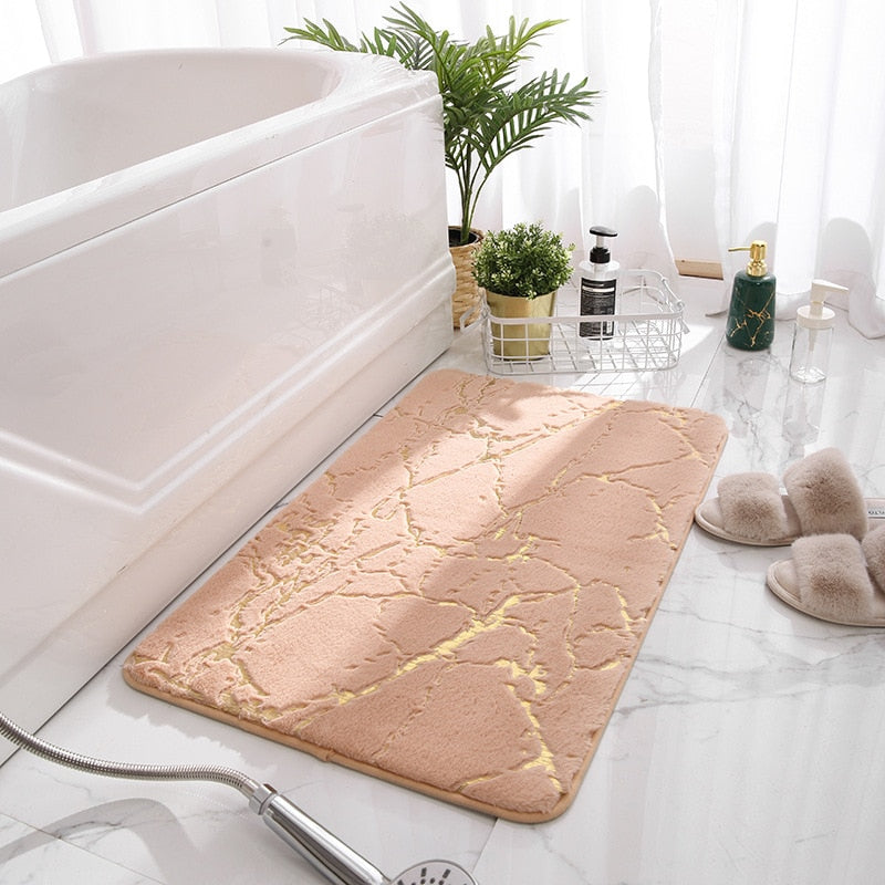Alfombra de baño ultra absorbente efecto mármol