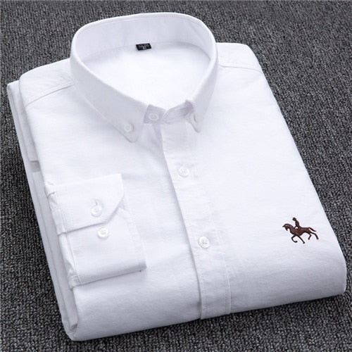 Camisa Oxford de algodón de manga larga