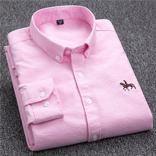 Camisa Oxford de algodón de manga larga