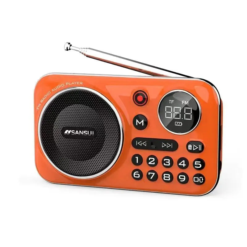 Mini Radio FM Vintage 4 en 1 con función de grabación - Bluetooth + Lector USB y Tarjeta SD