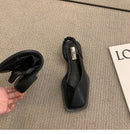 Sandales à talon et bout carré - Cuir PU