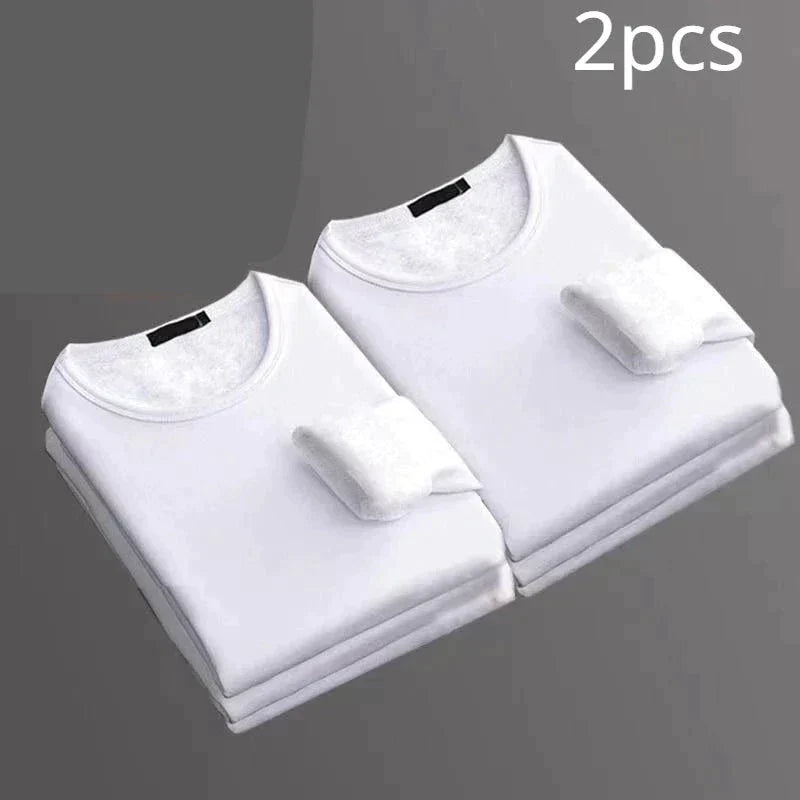 Lote de 2 camisetas térmicas de manga larga con forro polar - Hombre