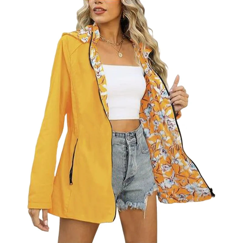 Impermeable Reversible con Capucha - Mujer