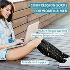Lot de 6 Paires de Chaussettes de Compression à Motifs