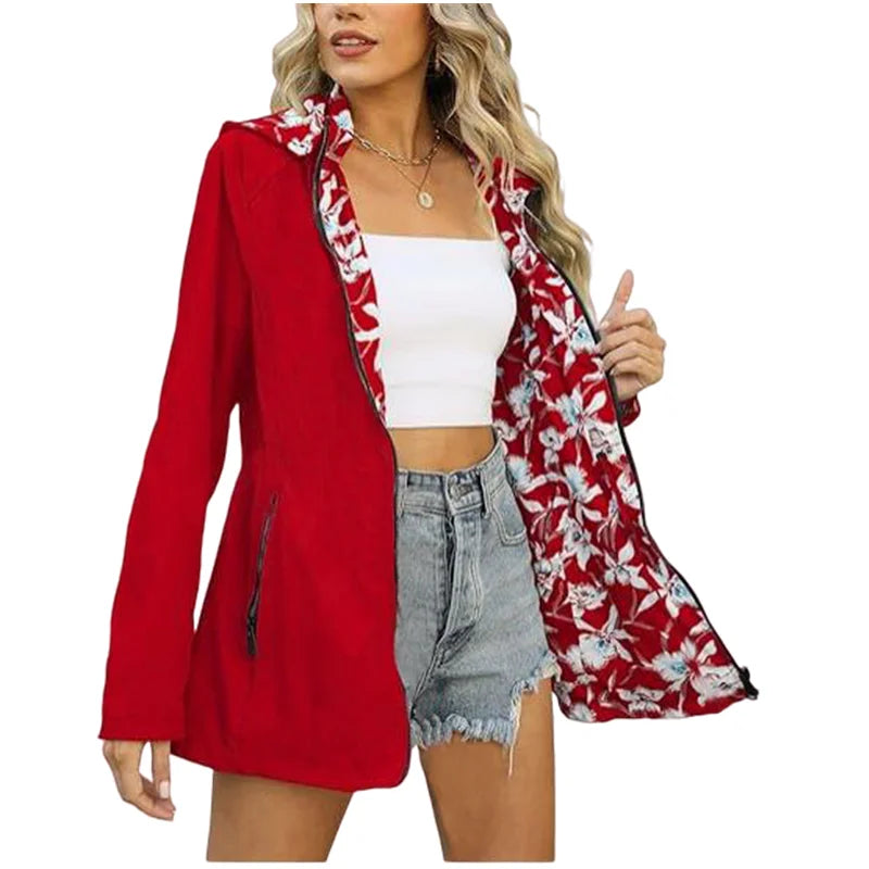 Impermeable Reversible con Capucha - Mujer