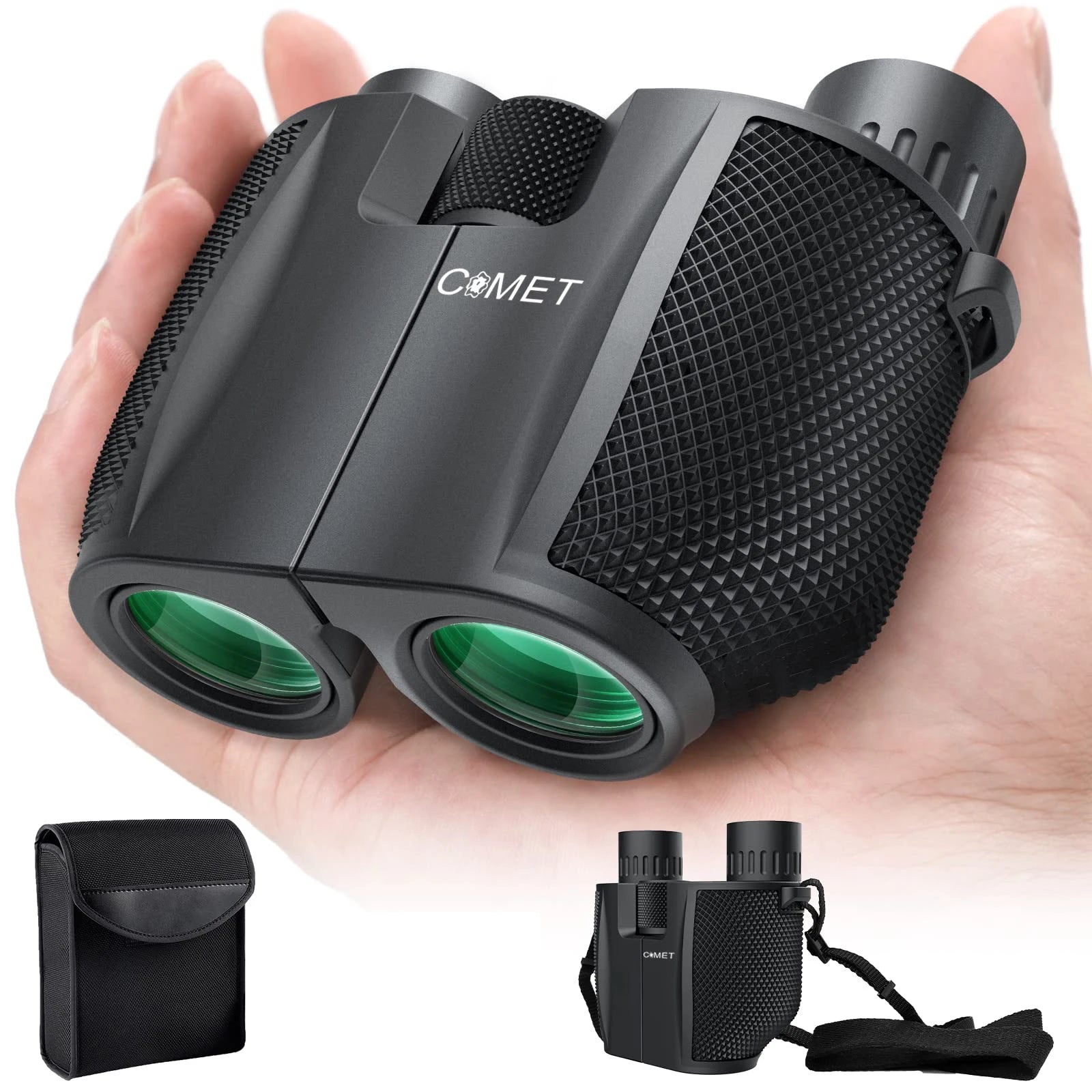 Jumelles compactes 10x25 HD avec prisme BaK4 — pliantes, lentilles FMC, longue portée