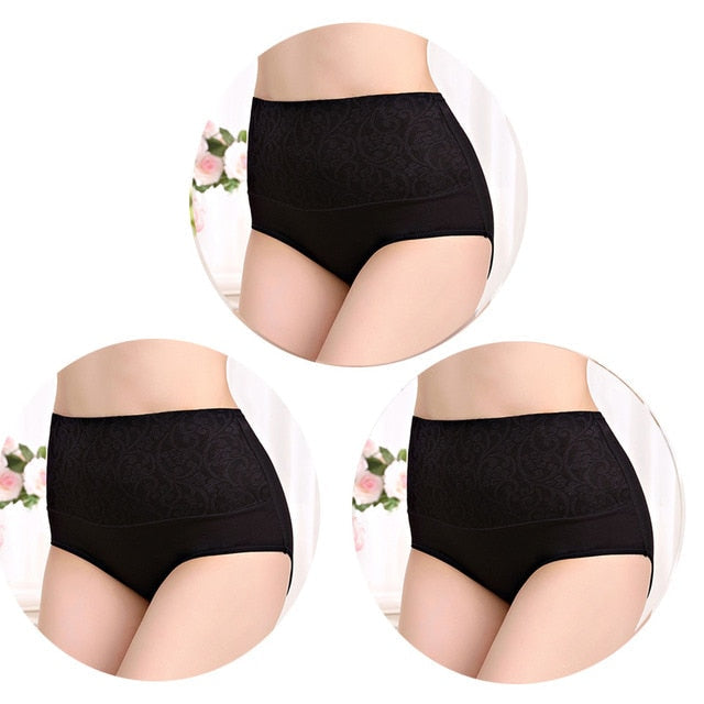 Paquete de 3 braguitas abdominales de algodón para mujer
