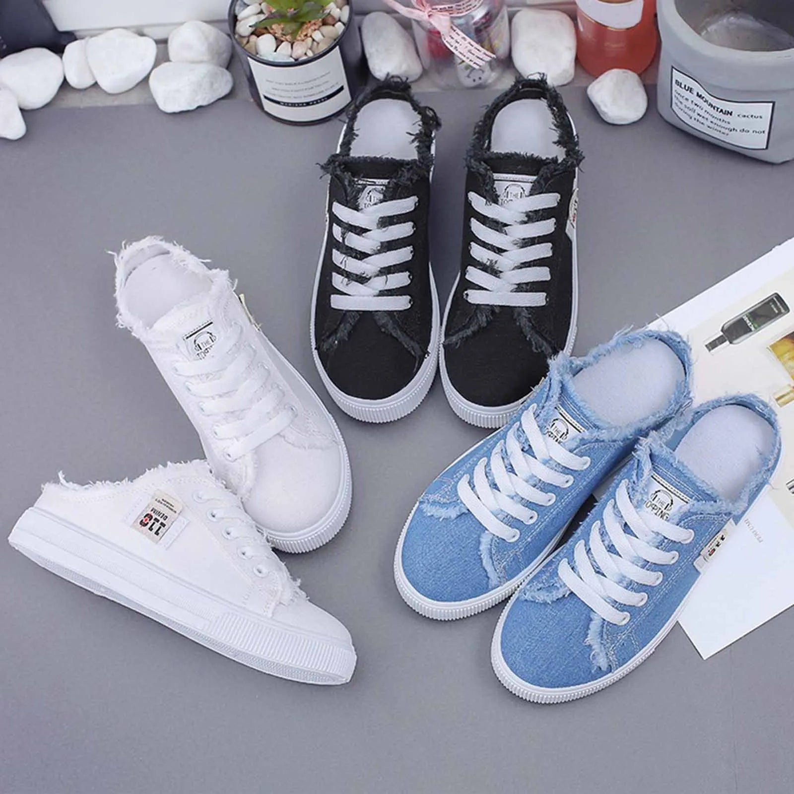Basket Slip-on en Toile Légère - Femme