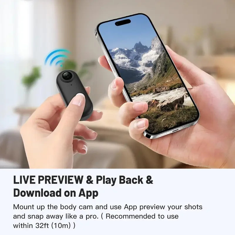 Mini Caméra Sport Full HD WiFi – Caméra d’Action pour Casque, Moto et Guidon avec Batterie Intégrée