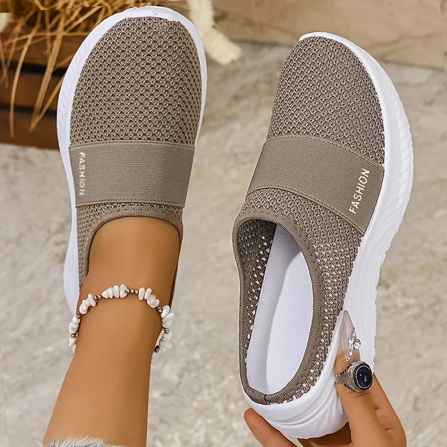 Zapatillas sin Cordones de Mujer en Tela Transpirable — Suela de PVC ligera y cómoda