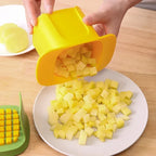Hachoir à légumes multifonctionnel en plastique - coupe-frites & dés d'oignon rapide