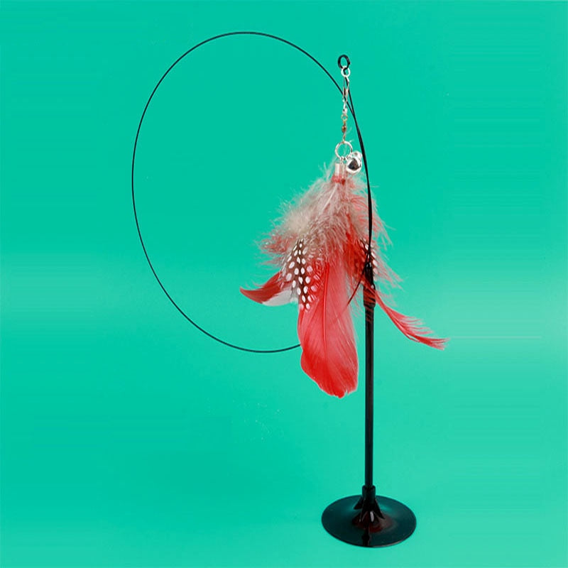 Suction-Cup Feather Teaser Wand