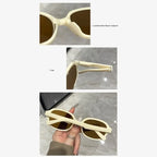 Lunettes de Soleil Pliantes Ovales UV400 – Style Vintage pour Femme + Chiffon OFFERT