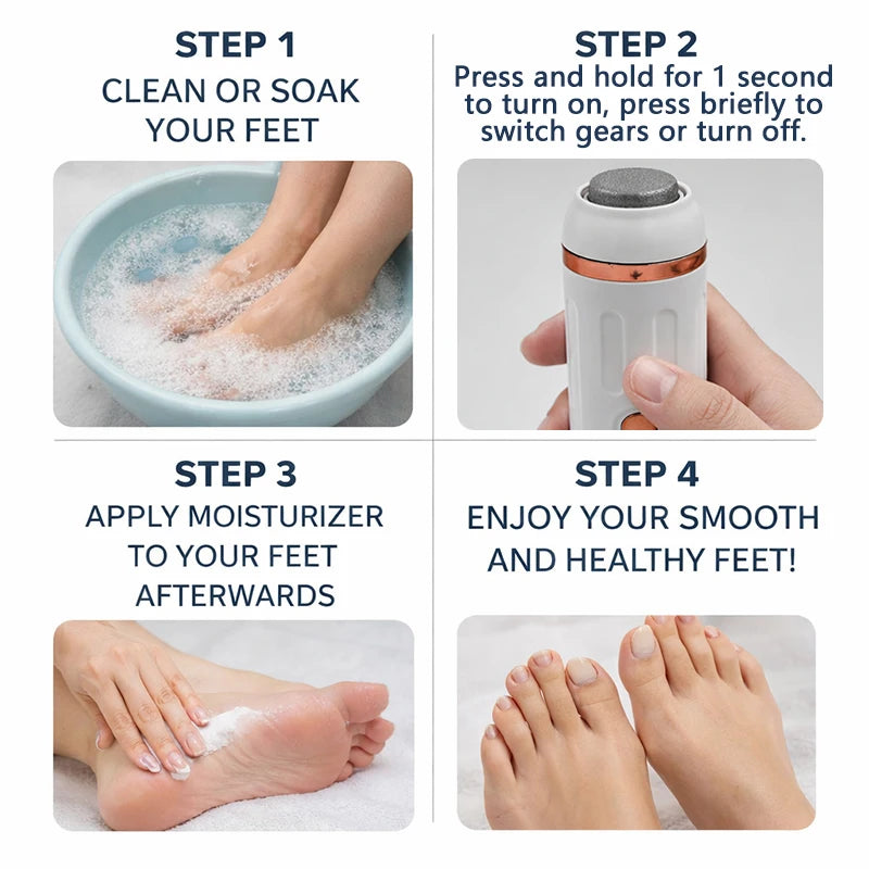 Râpe Électrique Anti-Callosités pour Pieds – Élimine Peaux Mortes et Corne - 3 Têtes Interchangeables OFFERTES