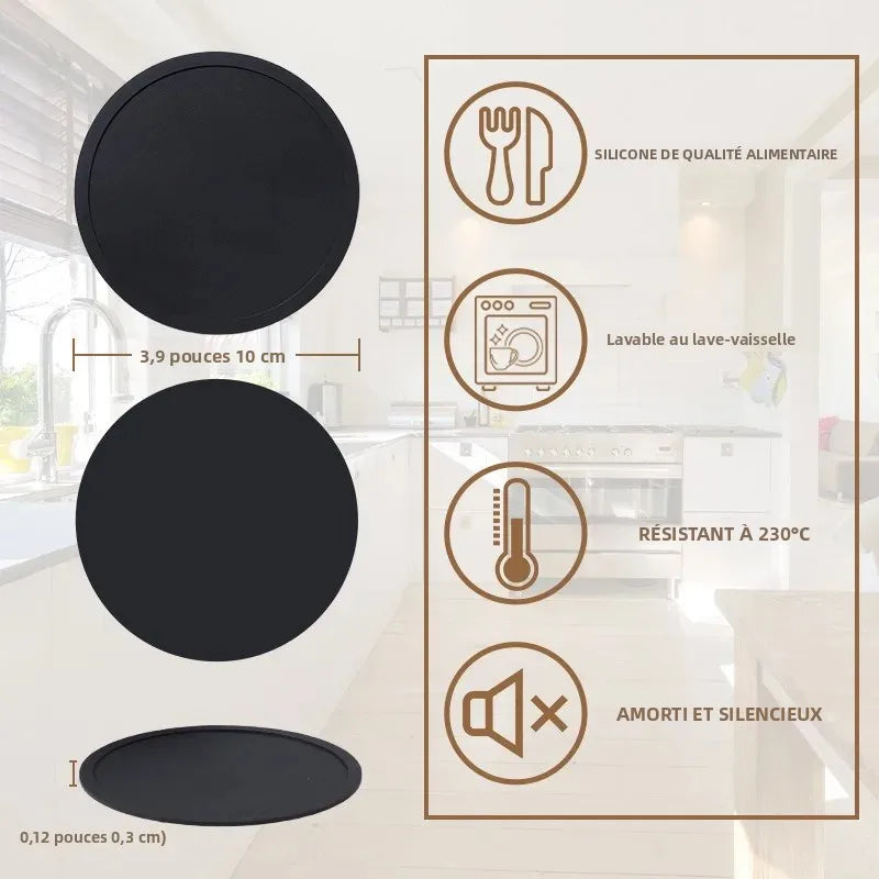 Lot de 6 Sous-Verres en Silicone 10 cm – Antidérapants & Réutilisables – Pour Verres, Tasses & Desserts