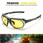 Lunettes de Conduite de Nuit Polarisées Anti-Éblouissement – Protection UV400, Branches Antidérapantes + Étui OFFERT
