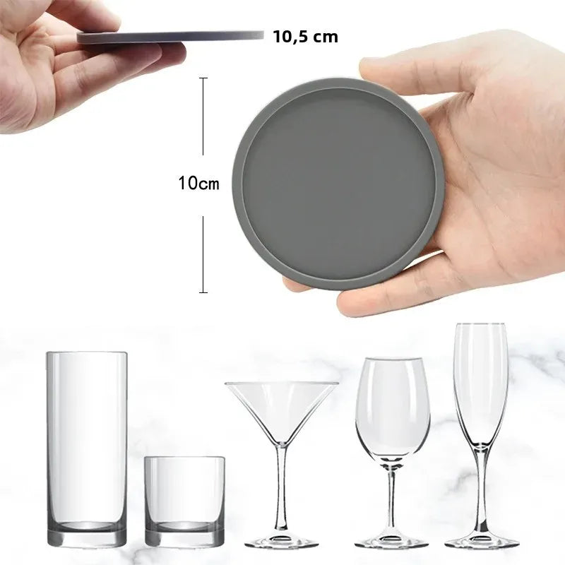 Lot de 6 Sous-Verres en Silicone 10 cm – Antidérapants & Réutilisables – Pour Verres, Tasses & Desserts