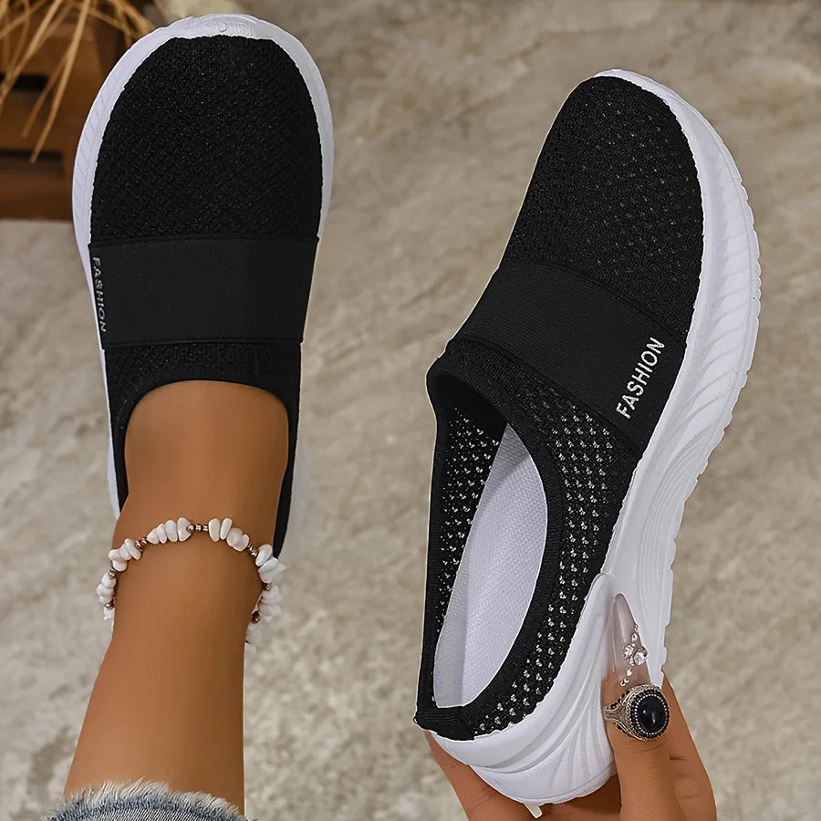 Zapatillas sin Cordones de Mujer en Tela Transpirable — Suela de PVC ligera y cómoda