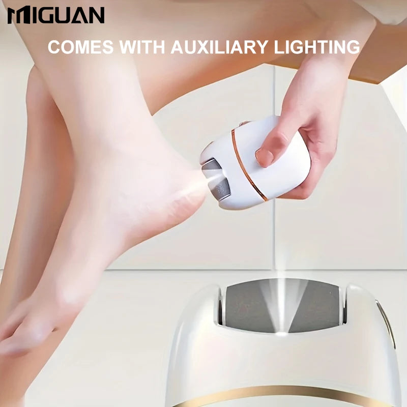 Râpe Électrique Rechargeable avec éclairage LED pour Pieds Doux