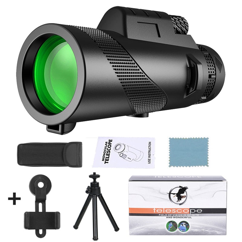 Potente telescopio monocular 80x100 HD