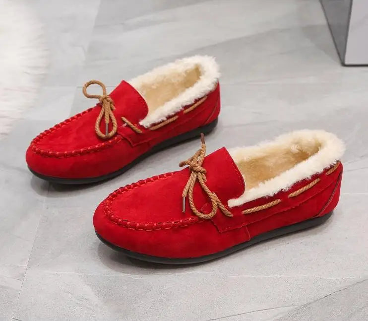 Mocasines de invierno para mujer con forro polar interior