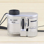 Loupe de Poche 60X avec LED – Mini Microscope Portable pour Bijoux, Devises et Inspection de Précision