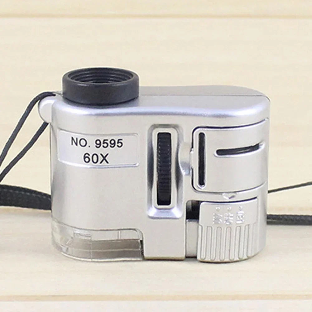 Loupe de Poche 60X avec LED – Mini Microscope Portable pour Bijoux, Devises et Inspection de Précision