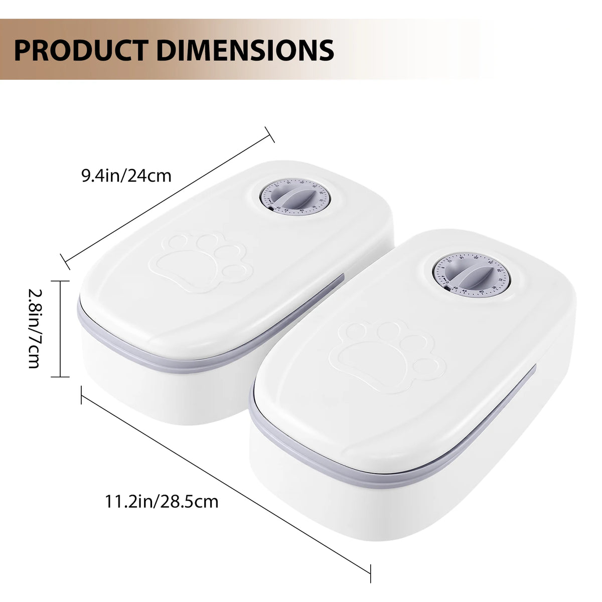 Distributeur Automatique de Nourriture Chat & Chien – Minuterie 48H, 2 Gamelles de 350ML