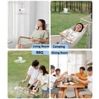 Ventilateur de Plafond Portable - Lumière LED Intégrée et Télécommande