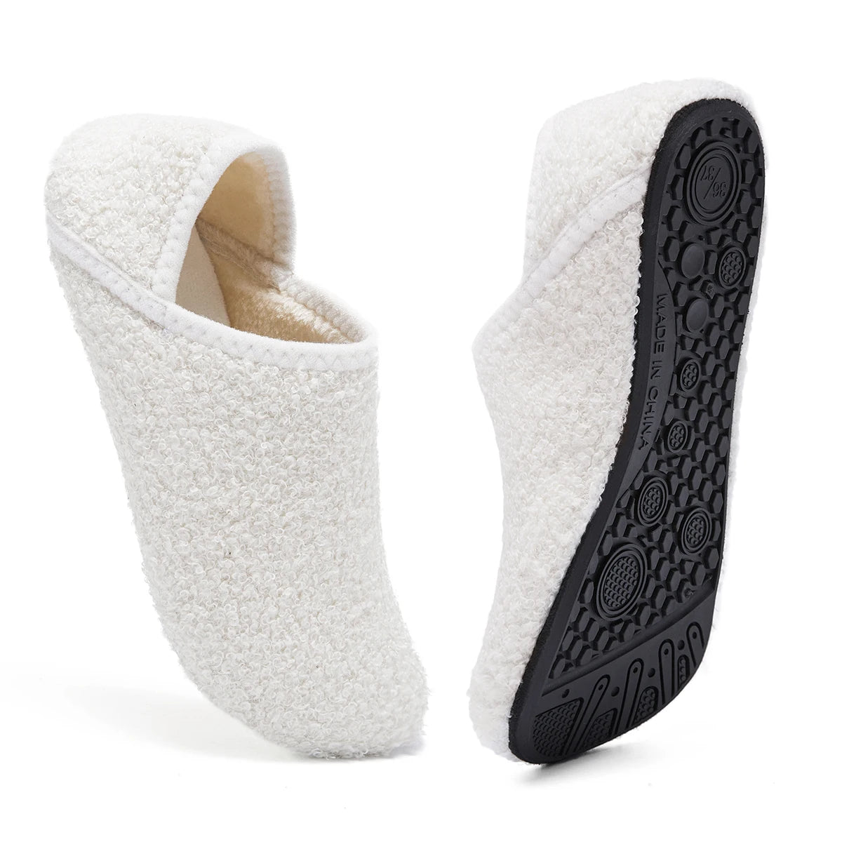 Pantuflas cálidas de algodón antideslizantes para invierno