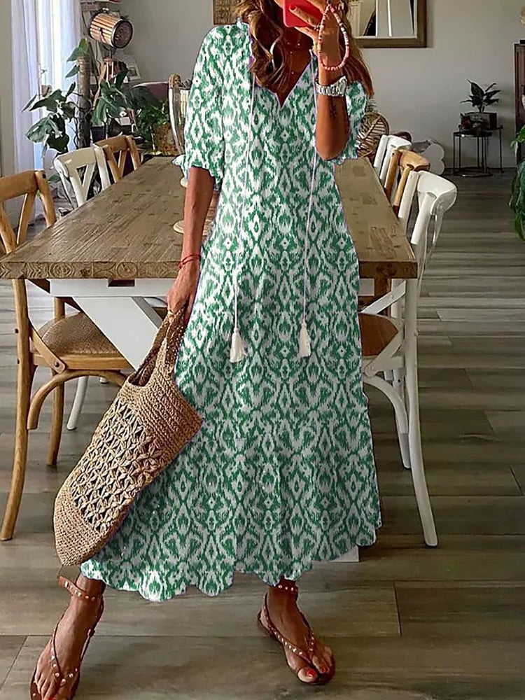 Vestido Largo de Verano Estampado Floral
